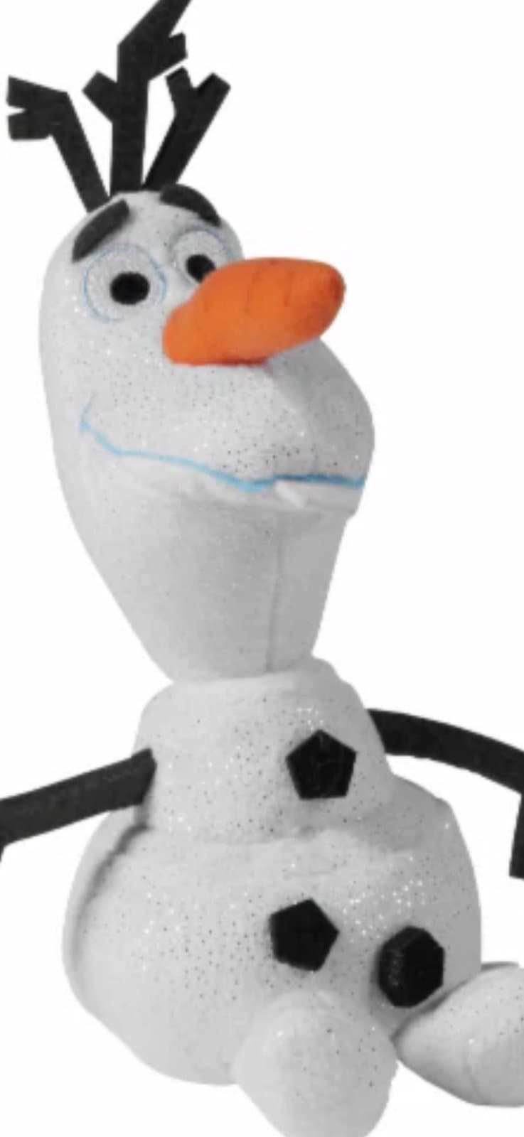 Disney Frozen Olaf, Lizard Plush, Hardback book and Elsa Canvas wall hanging. - Image 1