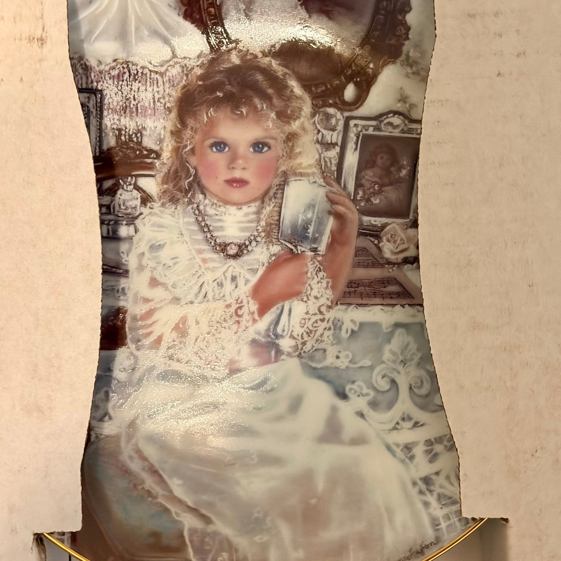 Edwin M. Knowles Victorian Little Girl Collector Plate - Thumbnail 2