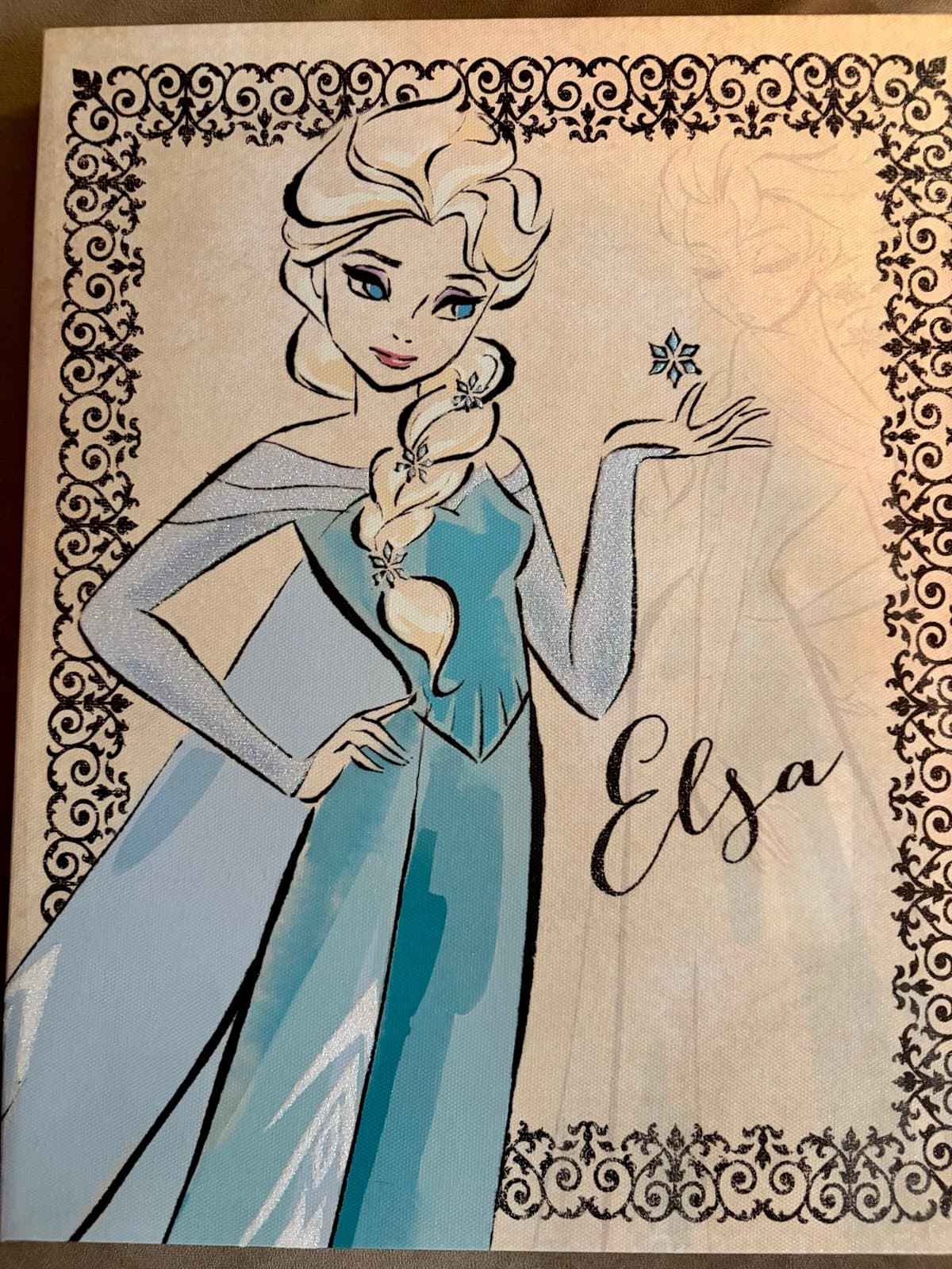 Disney Frozen Olaf, Lizard Plush, Hardback book and Elsa Canvas wall hanging. - Thumbnail 6