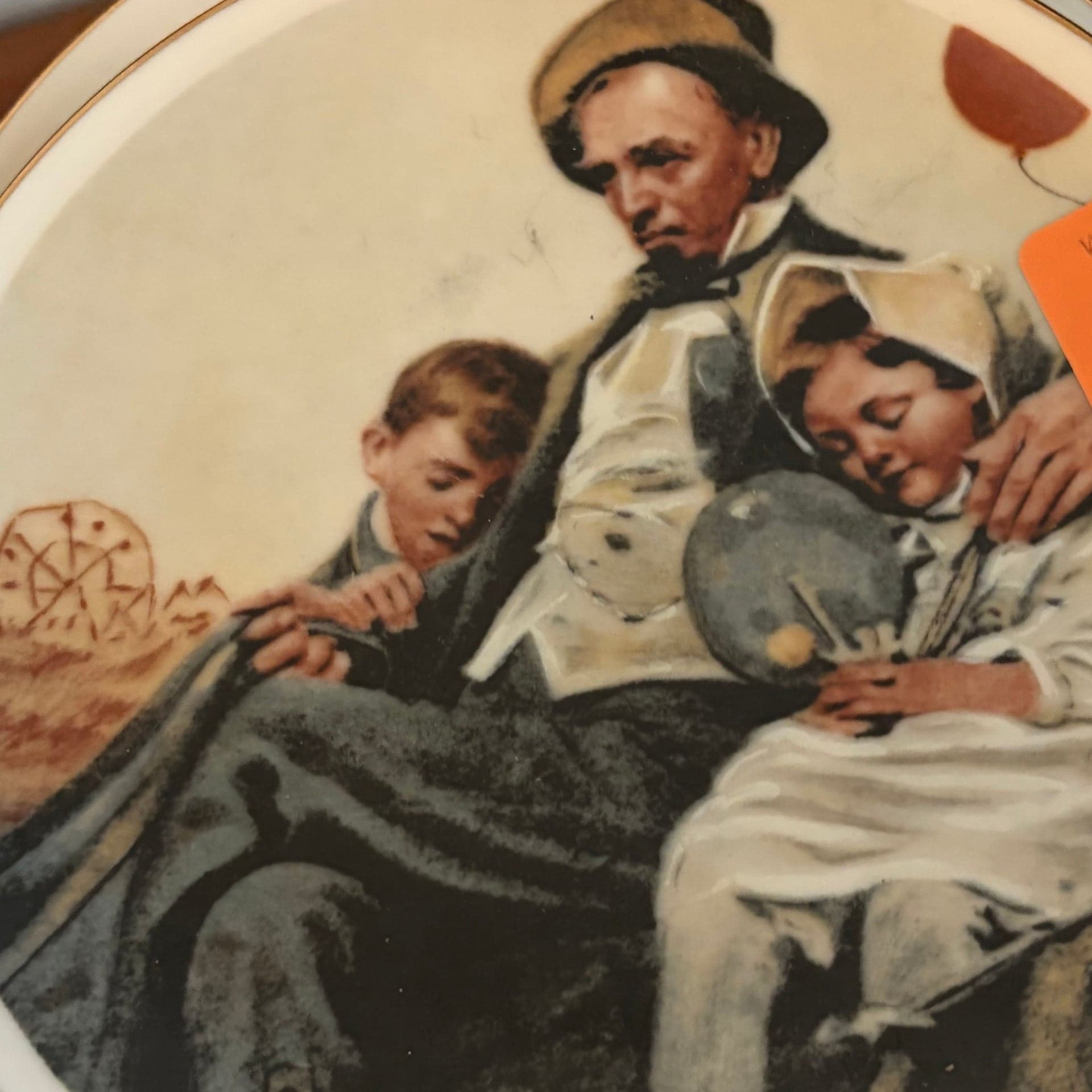 Set of 2 Norman Rockwell IMM Japan Fine Porcelain 6.5" Collector Plates - Image 1