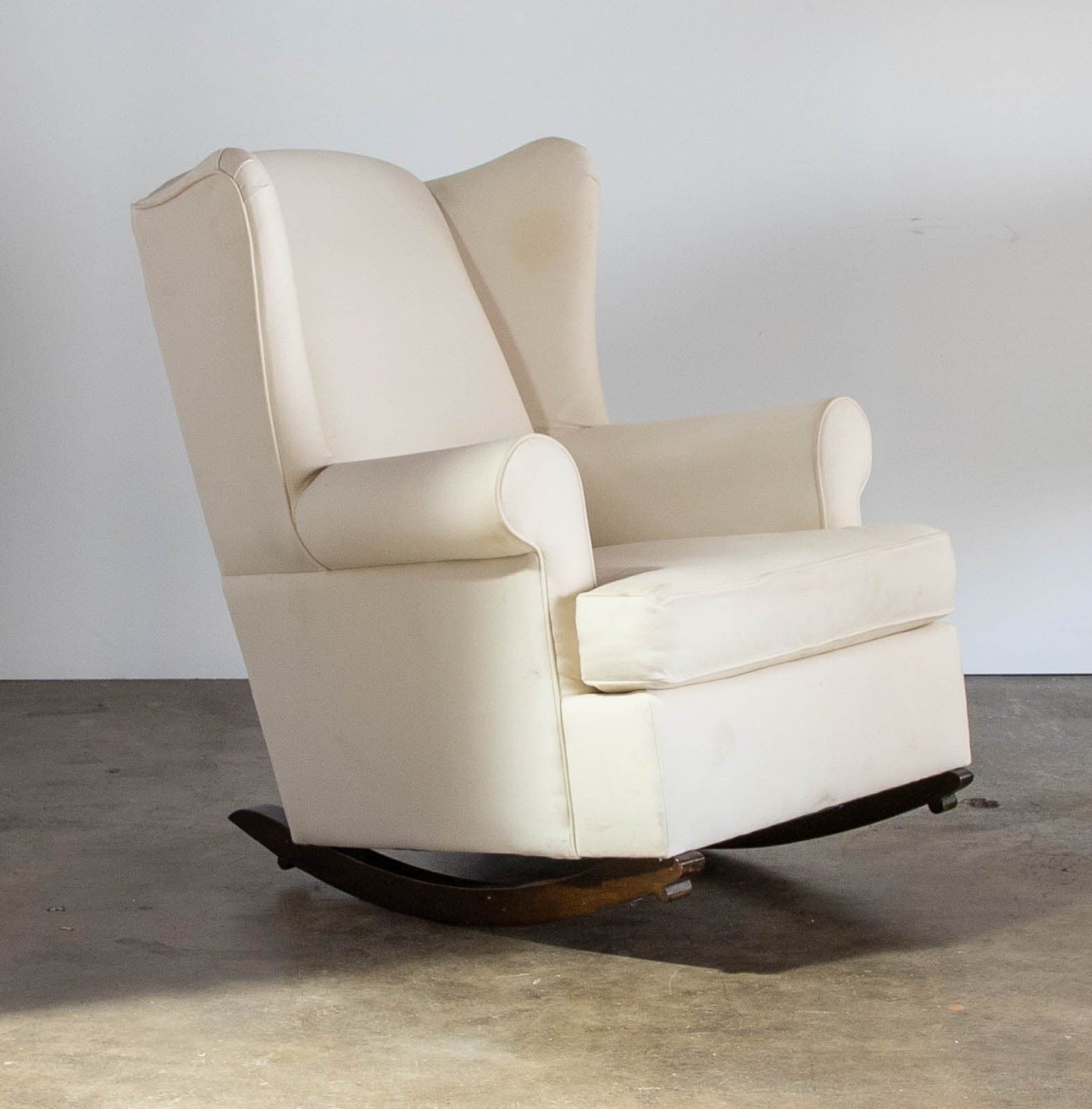 Crate & Barrel Upholstered Rocker - Image 1