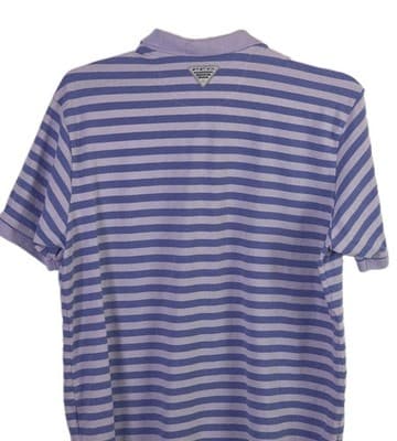 Columbia PFG Men's XL Purple Striped Super Bone Fish Pique Polo Shirt - Thumbnail 10