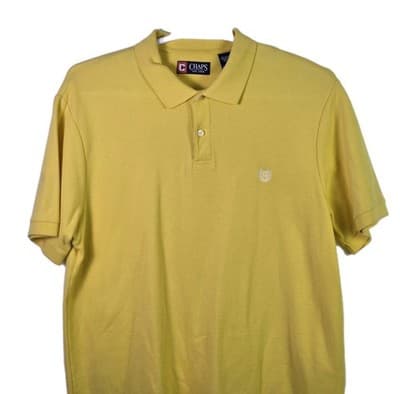 CHAPS Men’s XL Yellow Short Sleeve Polo Shirt - Thumbnail 2