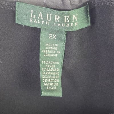 Lauren Ralph Lauren Women's 2X Black Short Sleeve Shirt - Thumbnail 3