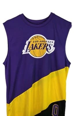 NBA Los Angeles Lakers Purple & Yellow Medium #8 Westbrook Jersey - Thumbnail 5