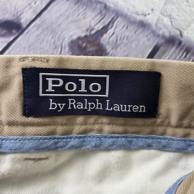 Polo Ralph Lauren Men's 40" Khaki Beige Chino Flat Front Shorts - Thumbnail 4