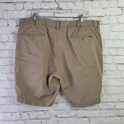 Polo Ralph Lauren Men's 40" Khaki Beige Chino Flat Front Shorts - Thumbnail 13