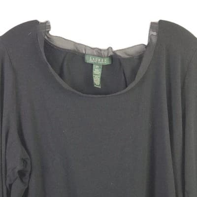 Lauren Ralph Lauren Women's 2X Black Short Sleeve Shirt - Thumbnail 2