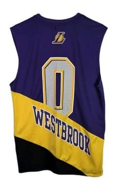 NBA Los Angeles Lakers Purple & Yellow Medium #8 Westbrook Jersey - Thumbnail 8