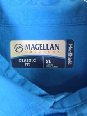 Magellan Men's XL Blue Classic Fit MagShield Short Sleeve Fishing Shirt - Thumbnail 3