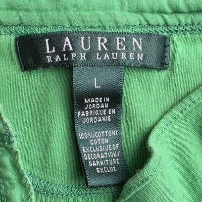 Lauren Ralph Lauren Women's Large Green Ruffle Blouse - Thumbnail 3