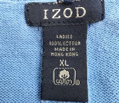 Vintage Izod Women's XL Navy Blue V-Neck Sweater Vest - Thumbnail 4