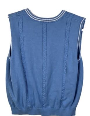 Vintage Izod Women's XL Navy Blue V-Neck Sweater Vest - Thumbnail 6
