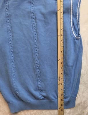 Vintage Izod Women's XL Navy Blue V-Neck Sweater Vest - Thumbnail 7