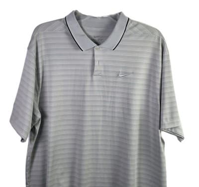 Nike Dri-fit Men's XL Gray / Pinstripes Michelob Ultra S/S Golf Shirt - Thumbnail 2