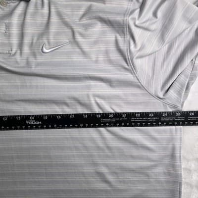 Nike Dri-fit Men's XL Gray / Pinstripes Michelob Ultra S/S Golf Shirt - Thumbnail 9