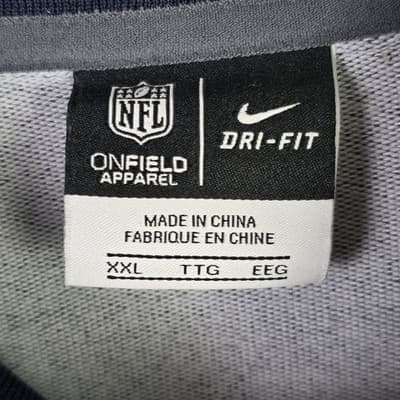NIKE Chicago Bears XXL Blue 1/2 Zip Dri-Fit Long Sleeve Pullover - Thumbnail 7