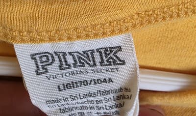 Victoria’s Secret Pink Women's Size M Yellow Tshirt - Thumbnail 3