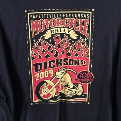 2009 Fayetteville AR Men's XL Black Motorcycle Rally Short Sleeve T-Shirt - Thumbnail 7