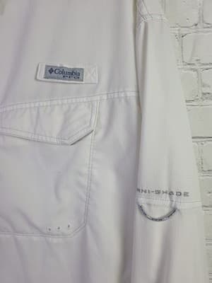 Columbia Men's XL White PFG Omni Shield Long Sleeve Fishing Shirt - Thumbnail 3