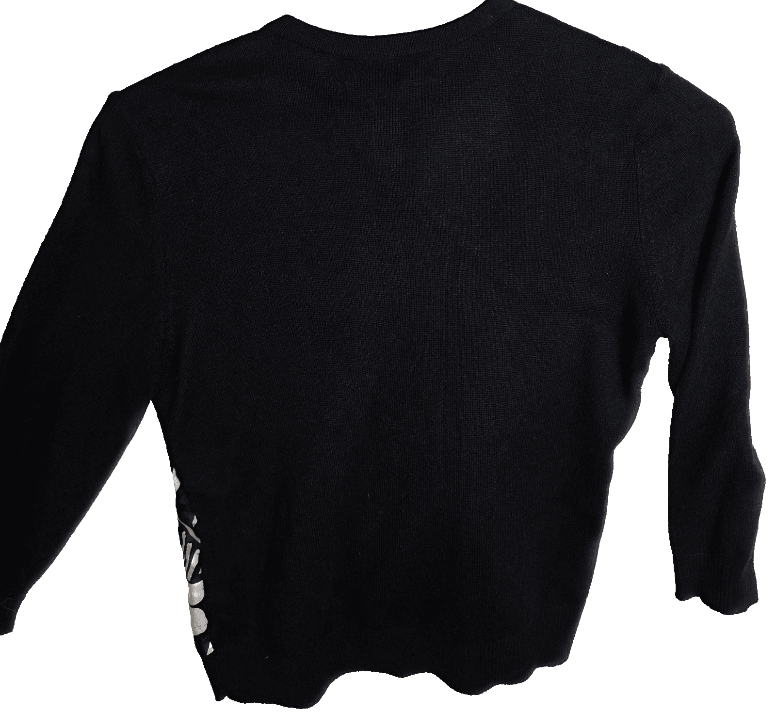 Ralph Lauren Women's Petite & Small Black & White Silk & Cashmere Cardigan - Thumbnail 5