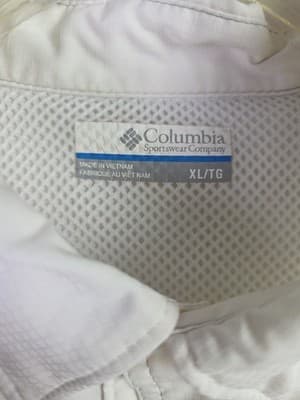 Columbia Men's XL White PFG Omni Shield Long Sleeve Fishing Shirt - Thumbnail 4