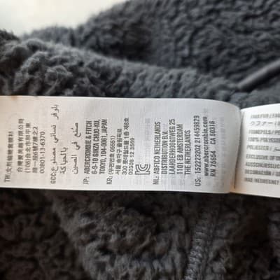 Abercrombie Sherpa Jacket Womens Large Soft Gray Quarter Zip Pullover RN 75654 - Thumbnail 4