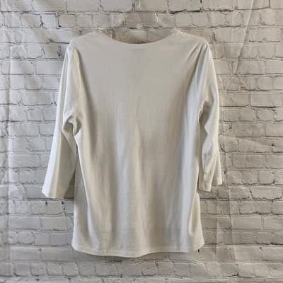Orvis Women's Medium Classic Collection 3/4 Sleeve Split Neck Top - Thumbnail 7