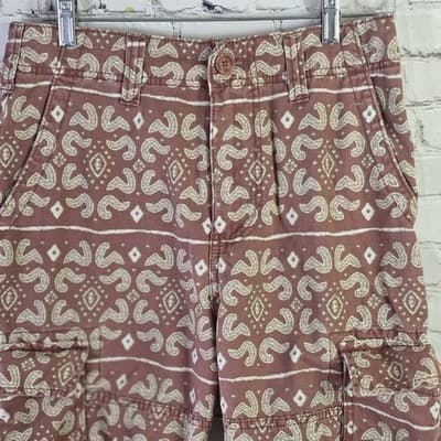American Rag Men's 29" Brown Paisley Cargo Shorts - Thumbnail 2