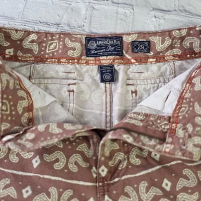 American Rag Men's 29" Brown Paisley Cargo Shorts - Thumbnail 6