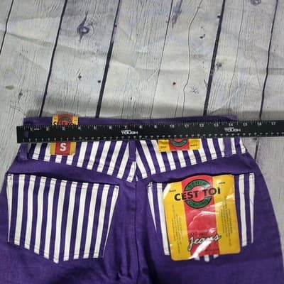 Vintage C’est Toi Unisex Small Multicolored Striped Steet Smarts Shorts - Thumbnail 5