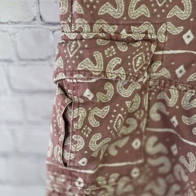 American Rag Men's 29" Brown Paisley Cargo Shorts - Thumbnail 3