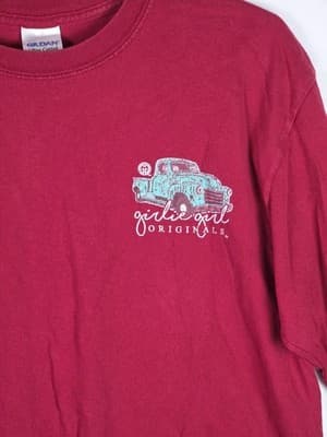 Girlie Girl " Jesus Takes The Wheel" Women's Medium Red "Long Sleeve T-Shirt - Thumbnail 3