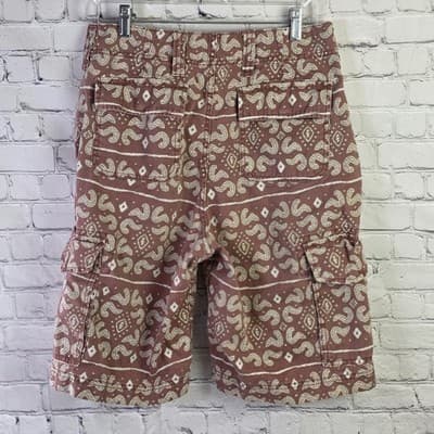 American Rag Men's 29" Brown Paisley Cargo Shorts - Thumbnail 8
