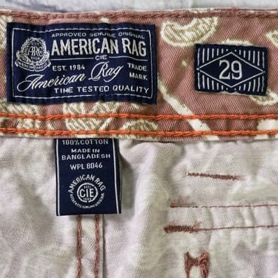 American Rag Men's 29" Brown Paisley Cargo Shorts - Thumbnail 7