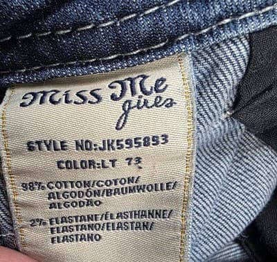 Miss Me Jeans Girls Size 14 Blue Denim Skinny Straight Jeans - JK595853 - Thumbnail 5