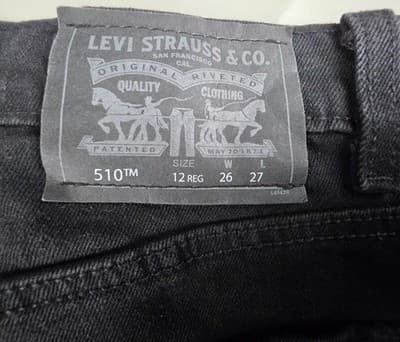 Levi’s Men's 510 Skinny Black Stone Jeans - Size 12 Regular (26W x 267) - Thumbnail 7