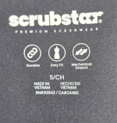 Scrubstar Women's Small Black V-Neck Medical Scrub Top - Thumbnail 2
