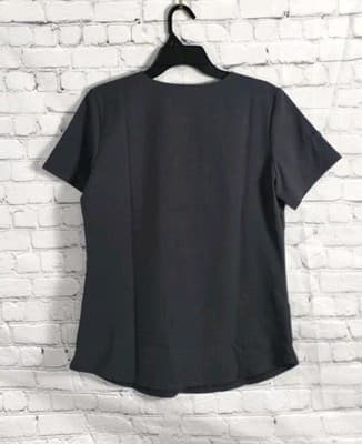 Scrubstar Women's Small Black V-Neck Medical Scrub Top - Thumbnail 5