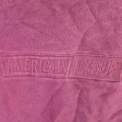 American Eagle Men's Medium Maroon Long Sleeve Sweatshirt - Thumbnail 2