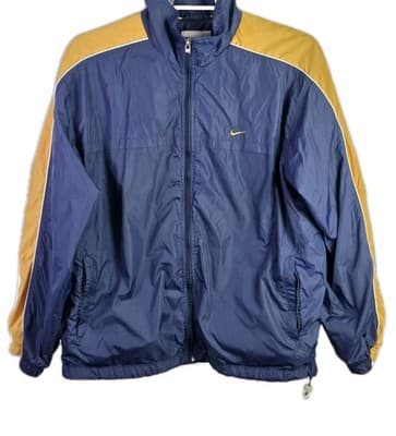 Vintage Nike Men's XL Navy Blue & Gold Windbreaker Set - Image 1