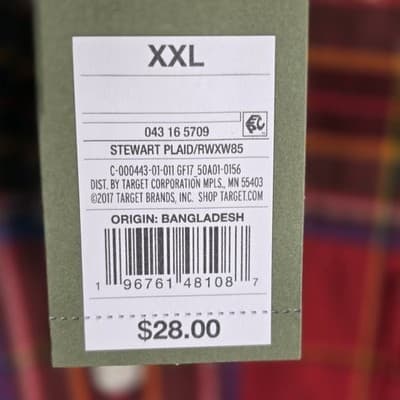 NWT Goodfellow & Co Men's XXL Red Long Sleeve Plaid Button Down Shirt - Thumbnail 5