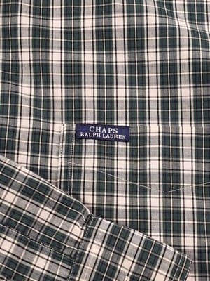 Chaps Mens XL Green Tartan Multicolored Button Down Shirt - Thumbnail 2