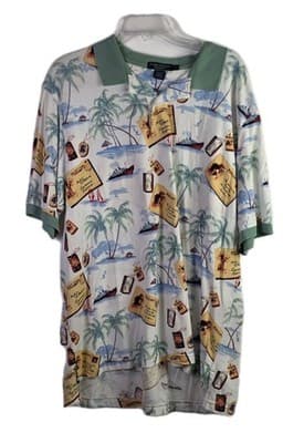 Daniel Cremieux Men's White Floral Short Sleeve Polo Shirt - Thumbnail 2