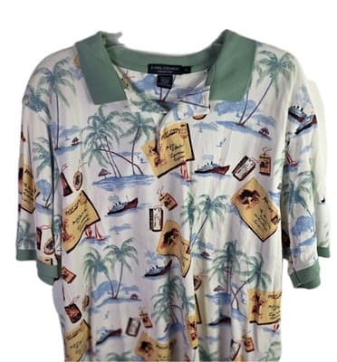 Daniel Cremieux Men's White Floral Short Sleeve Polo Shirt - Image 1