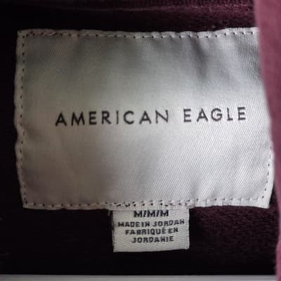 American Eagle Men's Medium Maroon Long Sleeve Sweatshirt - Thumbnail 3
