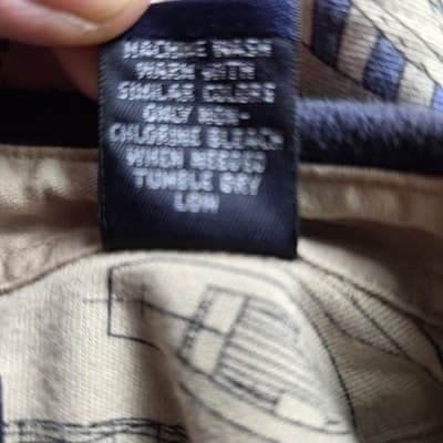 Roundtree & York Mens Tan XLT Tall Nautical Print Short Sleeve Shirt - Thumbnail 4