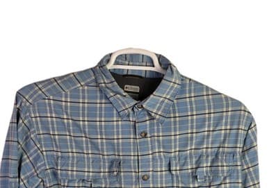 Columbia Men's Large Blue Plaid Omni Bay Titanium Long Sleeve Button Down Shirt - Thumbnail 3