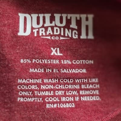 Duluth Trading Men's XL Red Long Sleeve Henley - Thumbnail 3