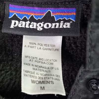 Patagonia Women's Medium Black Fleece Polartec Pullover - Thumbnail 5